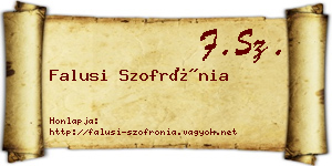 Falusi Szofrónia névjegykártya